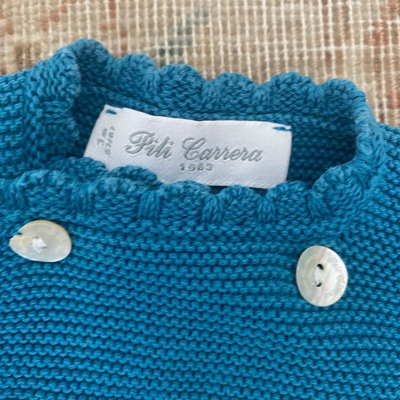 Pili Carrera baby girl boy one piece romper 3 months knit blue white - Picture 3 of 3